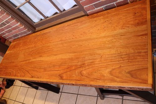 Trestle table cherry top