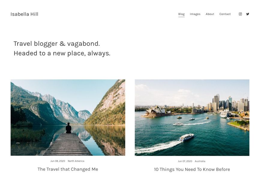 Temas de site de portfólio
