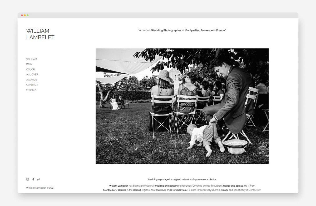 Website van William over zwart-witfotografie