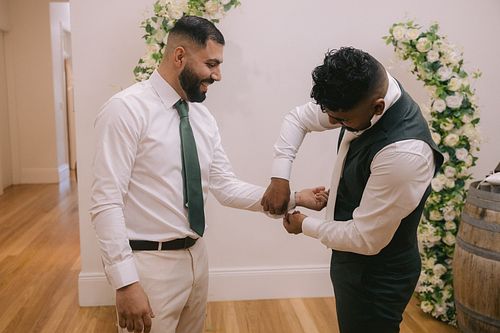Groom Getting Ready