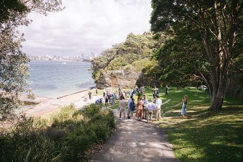 Wedding ceremony at Bradleys Head Amphitheatre