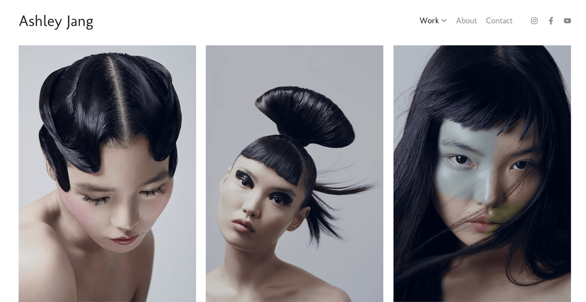Ashley Jang's modeling portfolio website
