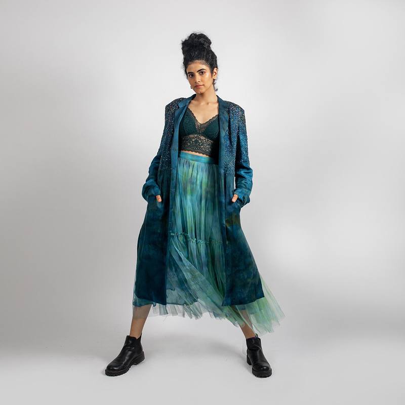 Metallic Wings Embroidered Blazer