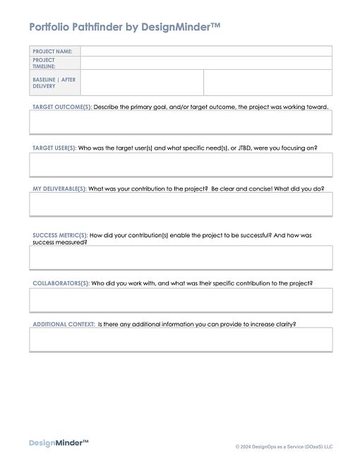 Design Work Intake Framer by DesignMinder&trade;