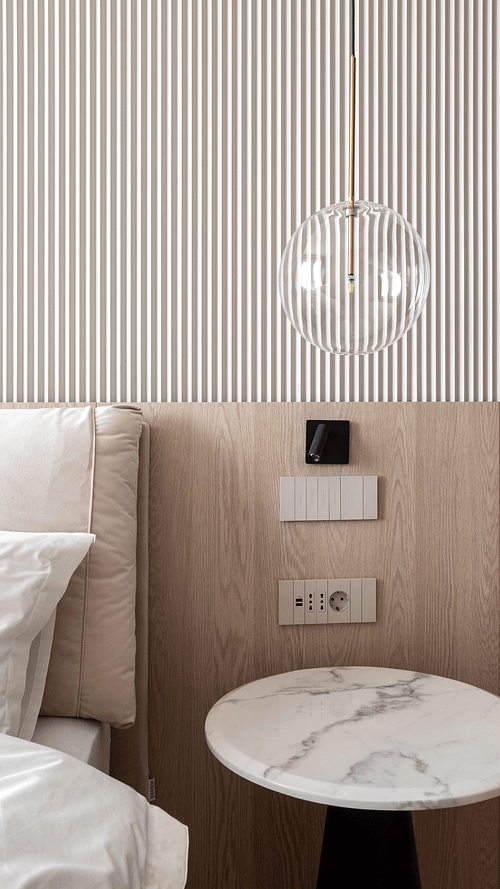 Animated GIF showcasing different lighting scenarios in the same interior space &ndash; Herculane project