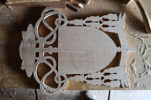episcopal coat of arms finally ready to carve
