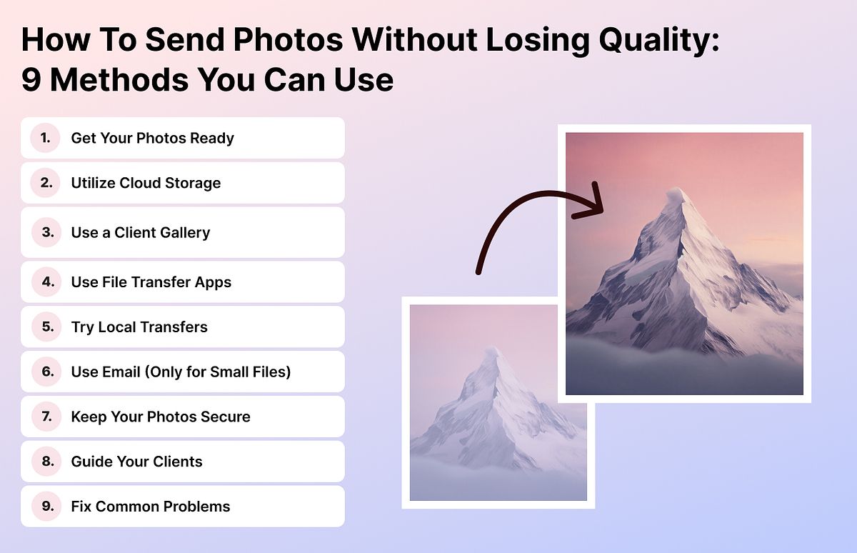 Steps involved in how to send photos without losing quality