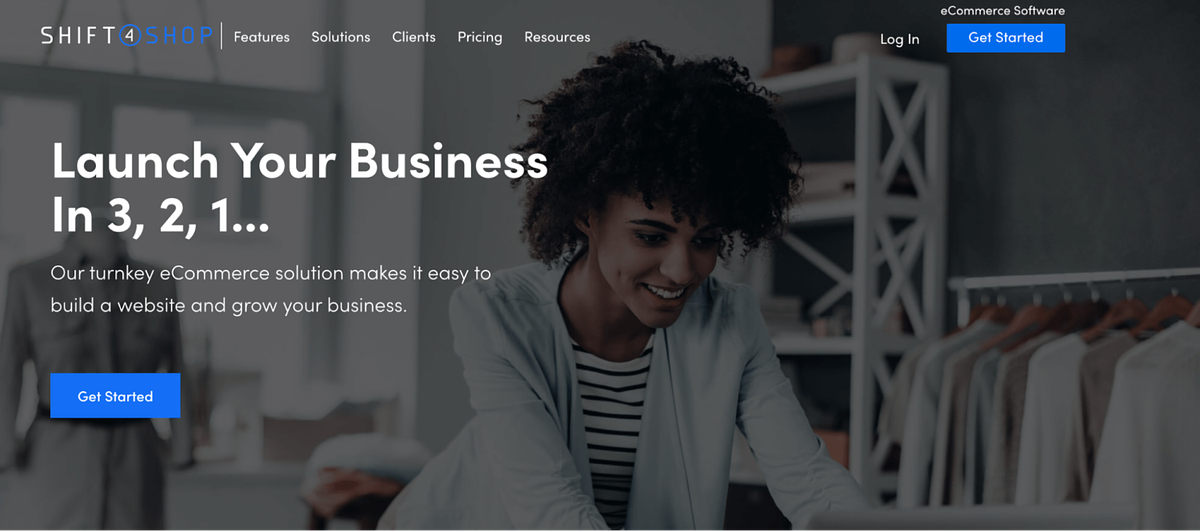 Homepage des E-Commerce-Website-Builders Shift4Shop