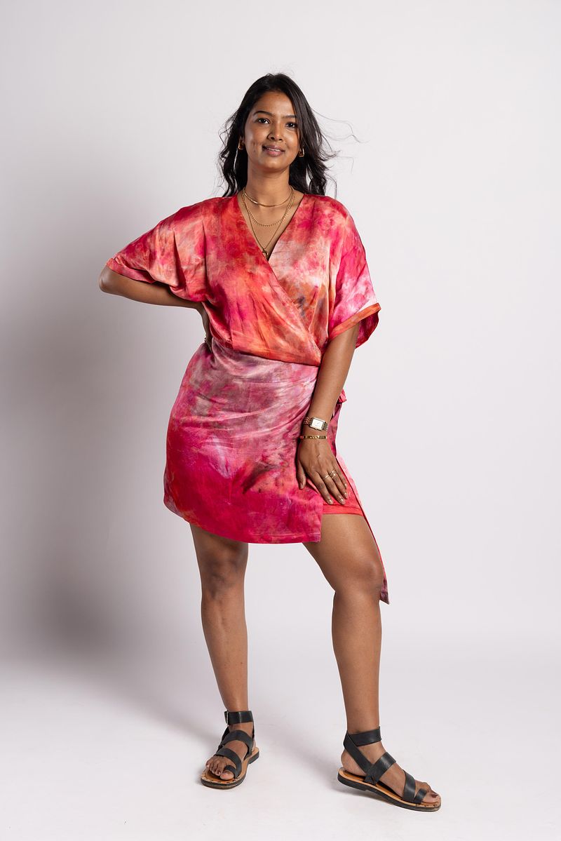 Kimono Wrap Dress Scarlet Sky (Red)