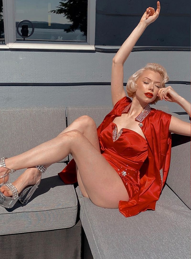 Red Rhinestone Pinup Coverup Vest- Marilyn Style