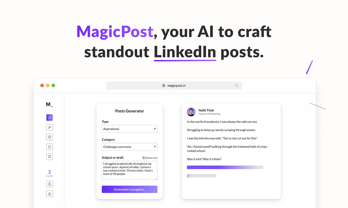 Schermafbeelding van de MagicPost-homepage