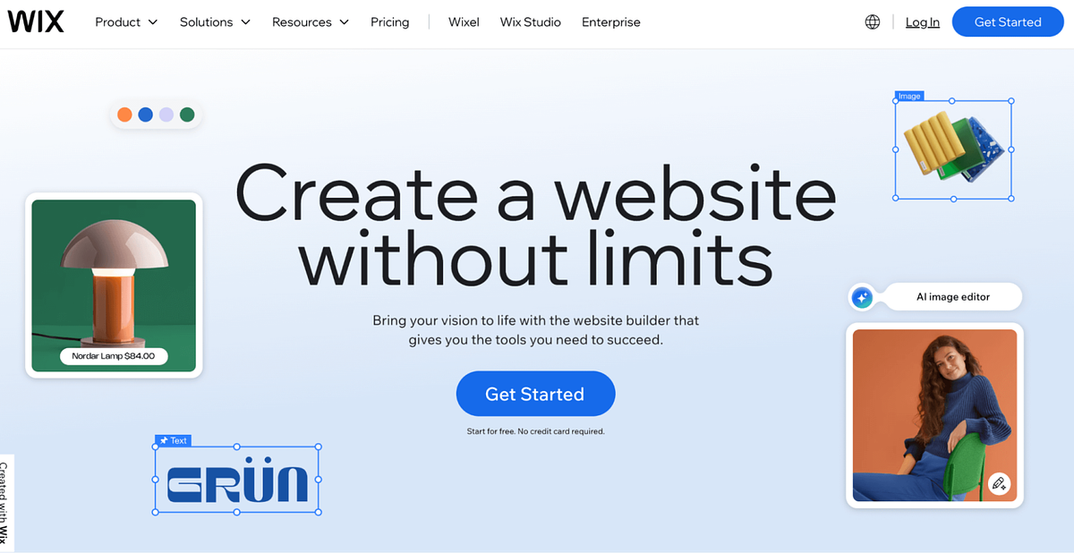 Bild des Wix-Website-Builders