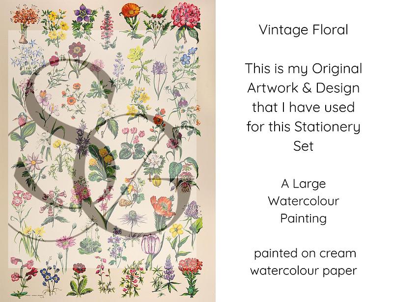 Luxury Vintage Floral Scented Letter Writing Stationery Gift Set with Accessories