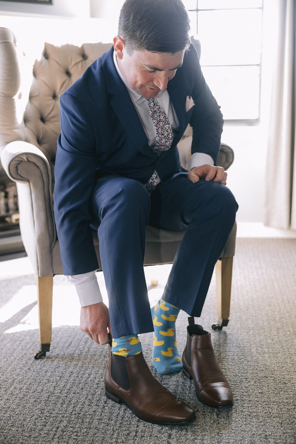 Groom Getting Ready