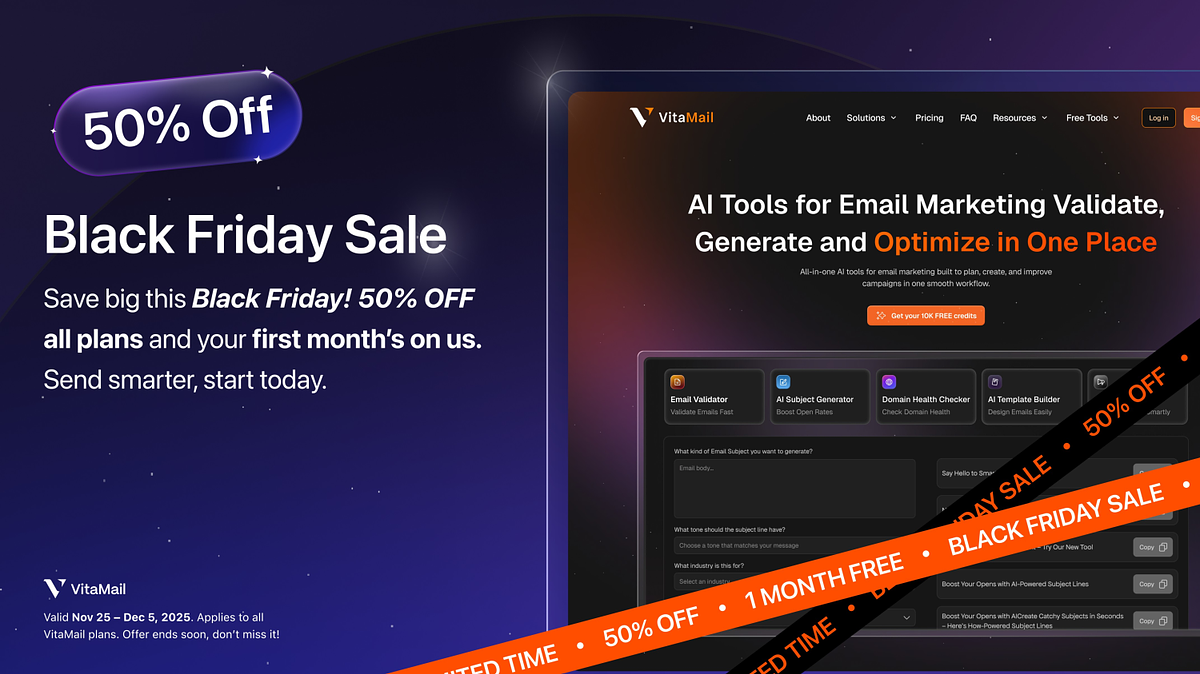 Screenshot des VitaMail BF-Angebots