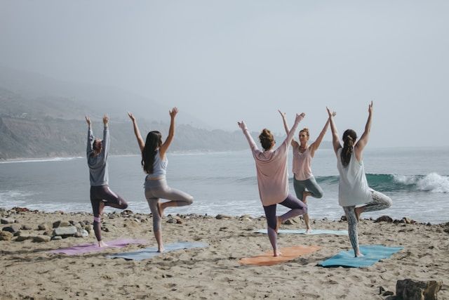 women doing yoga