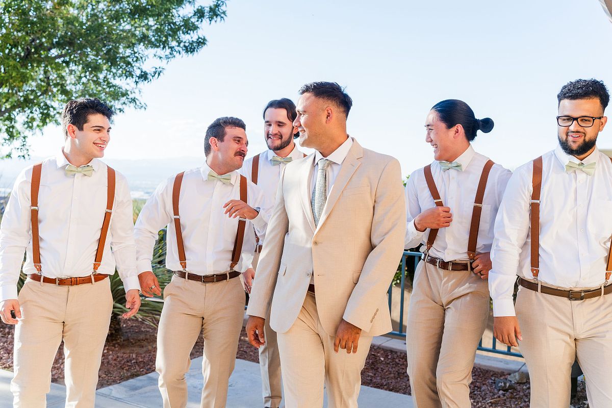 Groom and Groomsmen Fall Wedding at The Revere Golf Club, Henderson Las Vegas Nevada 2024
