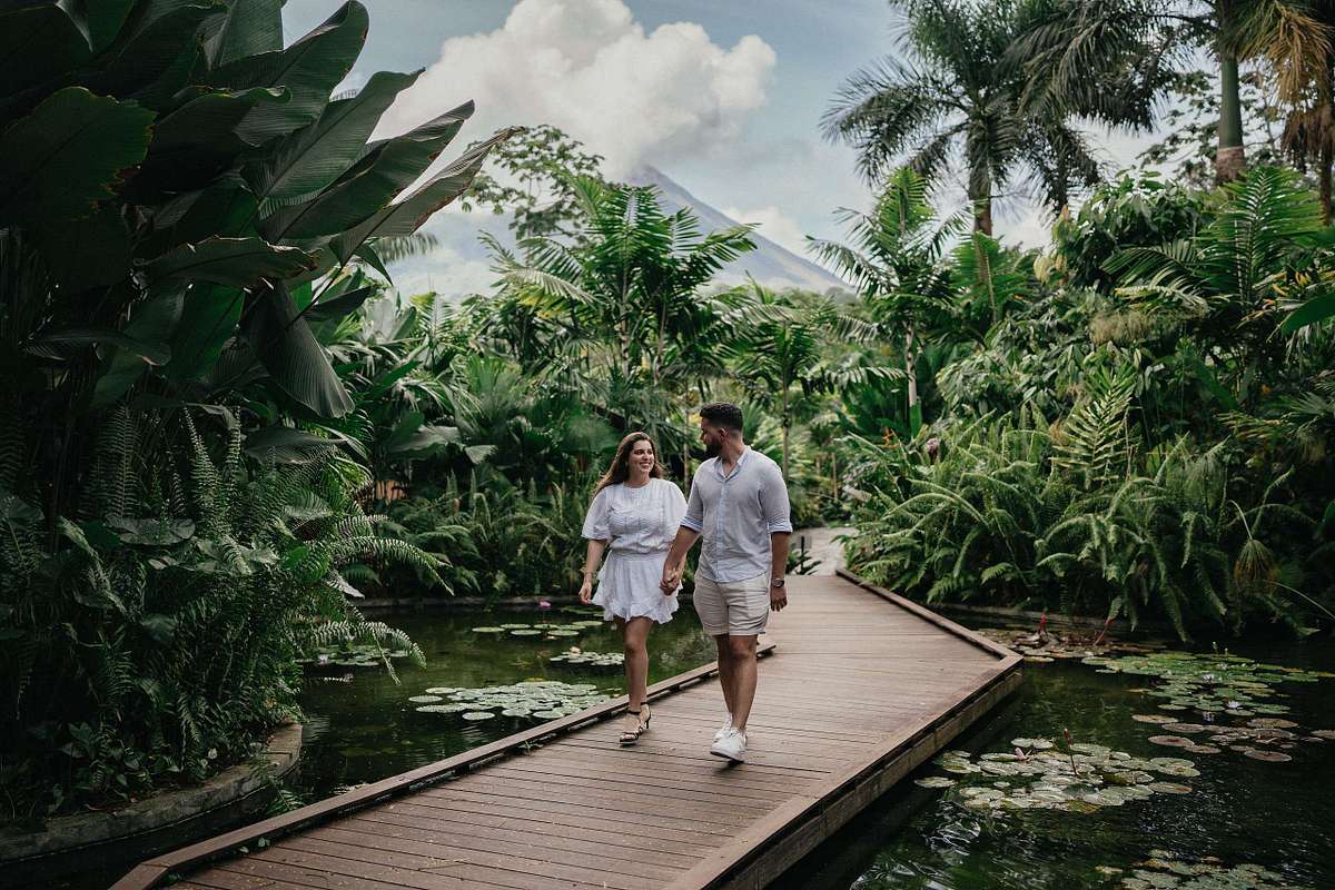 Photographer capturing engagement at Nayara Springs Costa Rica