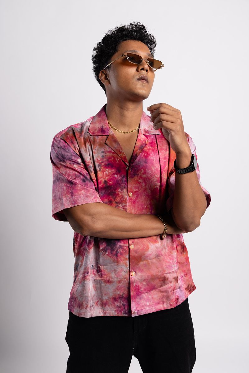 Cuban Collar Shirt - Rosé Hour