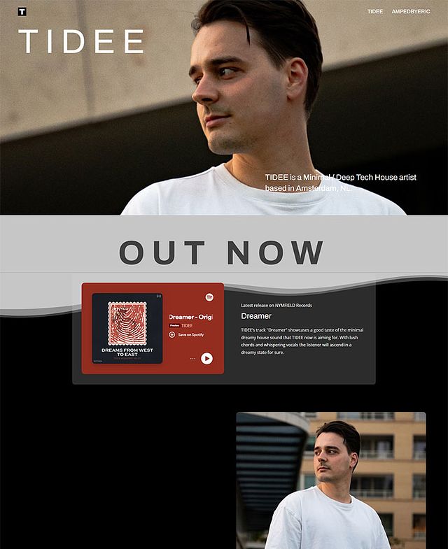 Tidee Music Portfolio Website Examples