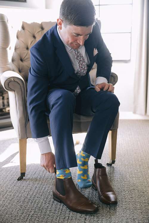 Groom Getting Ready