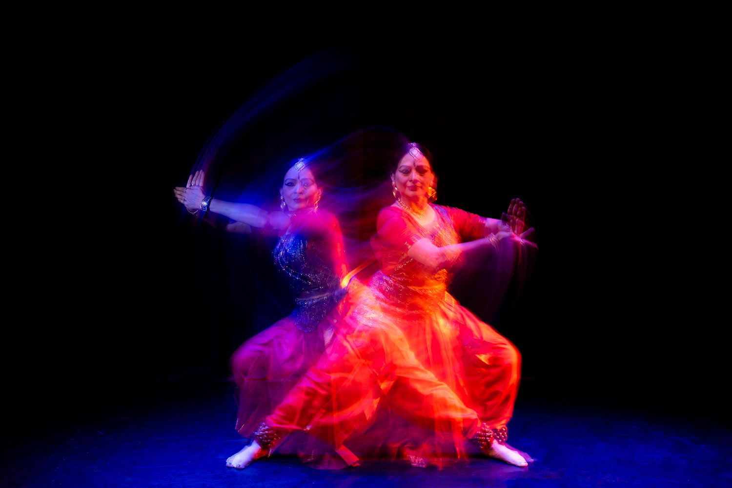 Studio portrait with dramatic lighting of acclaimed bharatnatyam dancer Malavika Sarukkai shot by Sudeep Bhattacharya