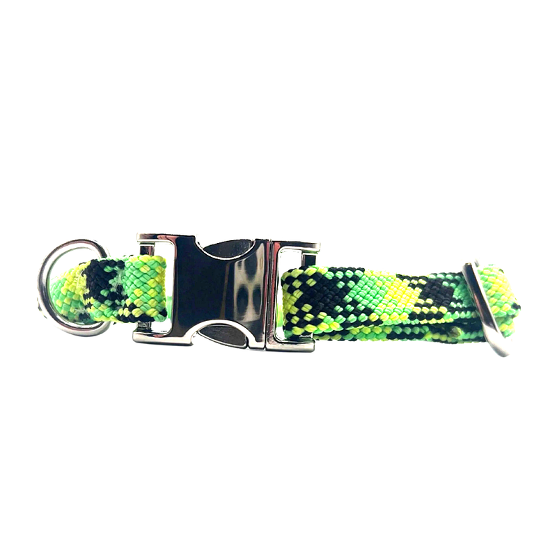 The Razzles Collar™- Round Rope/Tangle-Free - Neon Green - Upcycled - Prototype