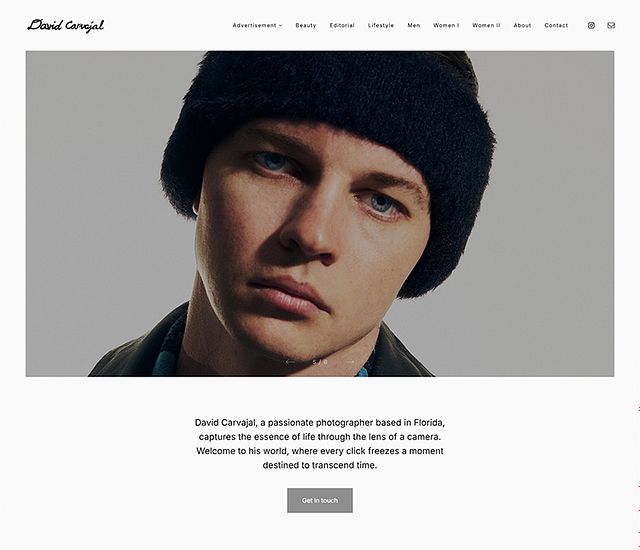 Exemples de sites Web de portfolio de David Carvajal