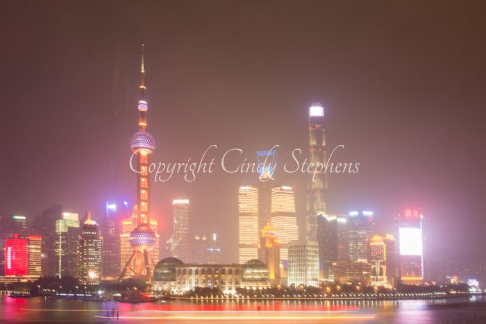 Shanghai at night cityscape