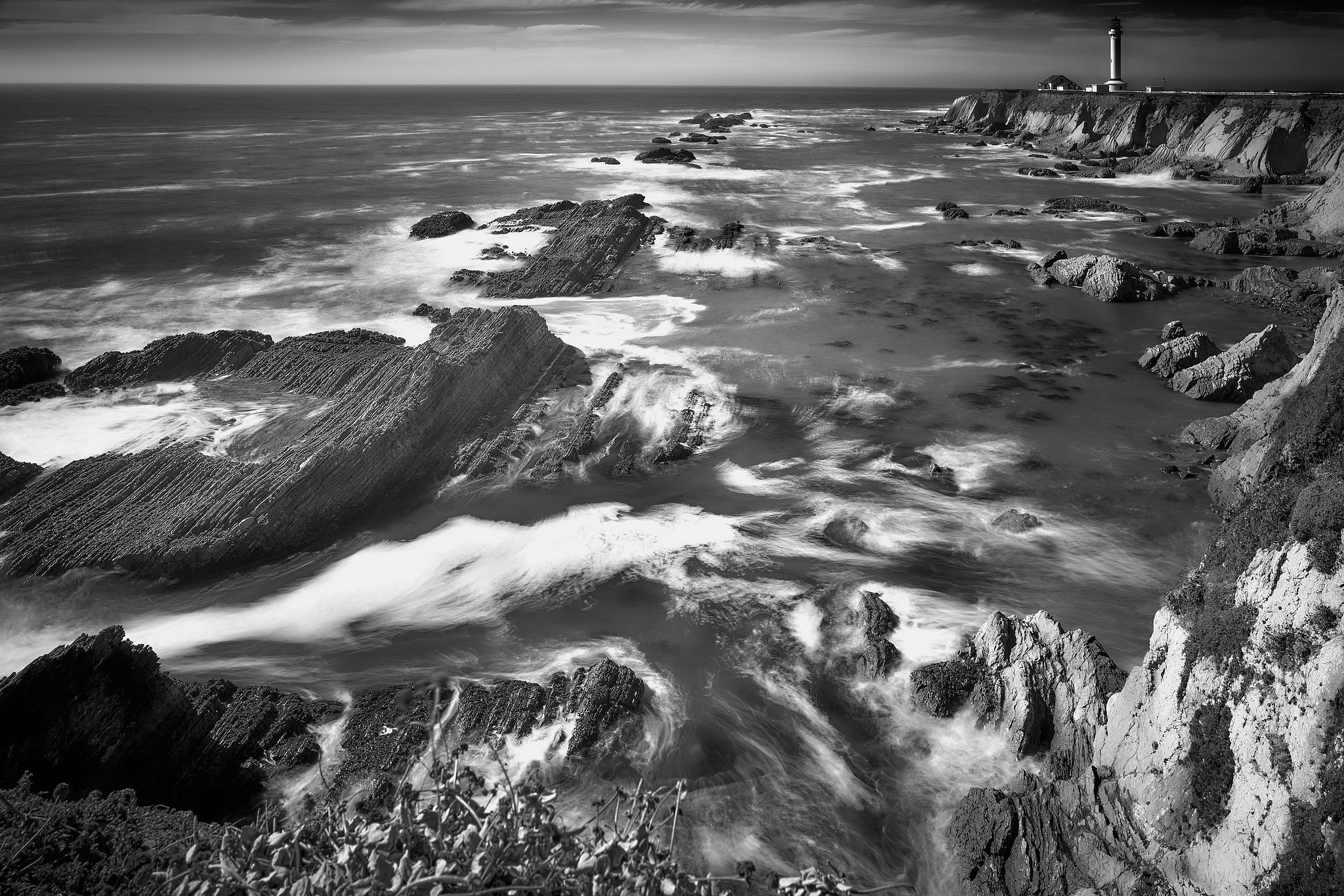 Lighthouse Guards Dangerous Coastline - Point Arena, California