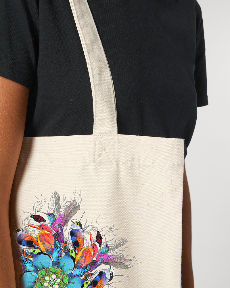 Beautiful Bird Mandala Organic Cotton Tote Bag