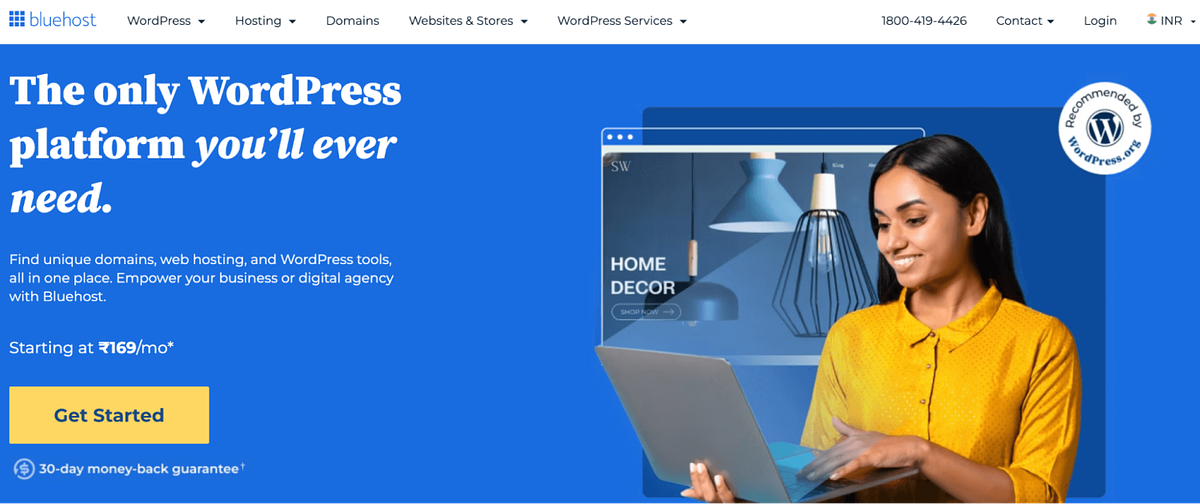 Image of Bluehost website builder
