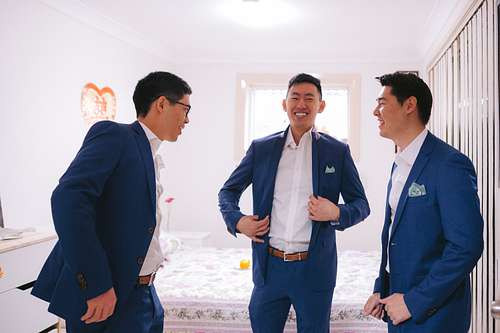 Groom Getting Ready