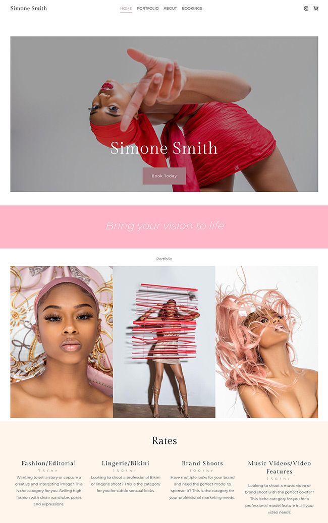 Modellportfolio von Simone Smith