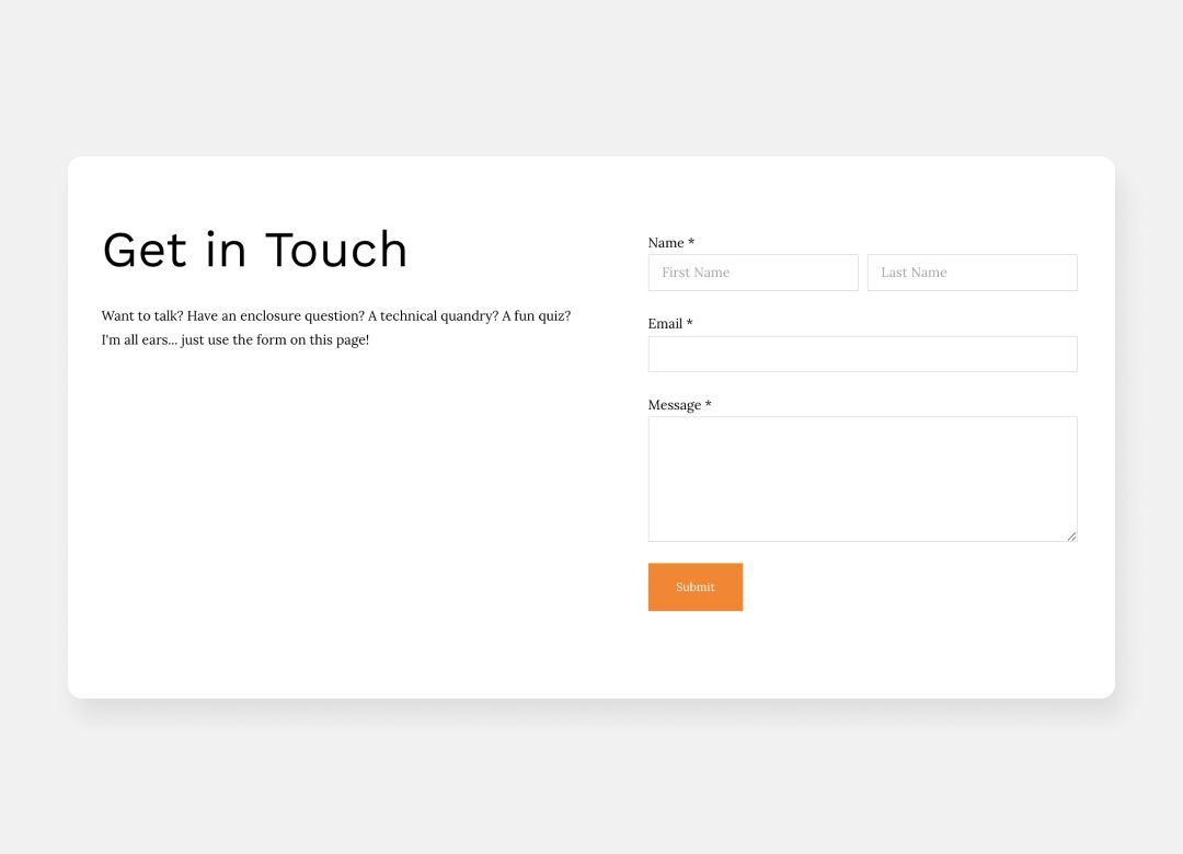 Image of a contact form