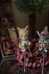 Funny Cat, little ceramic bell-doll.