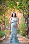 DP003 Light Green Body Fit Pregnancy Gown