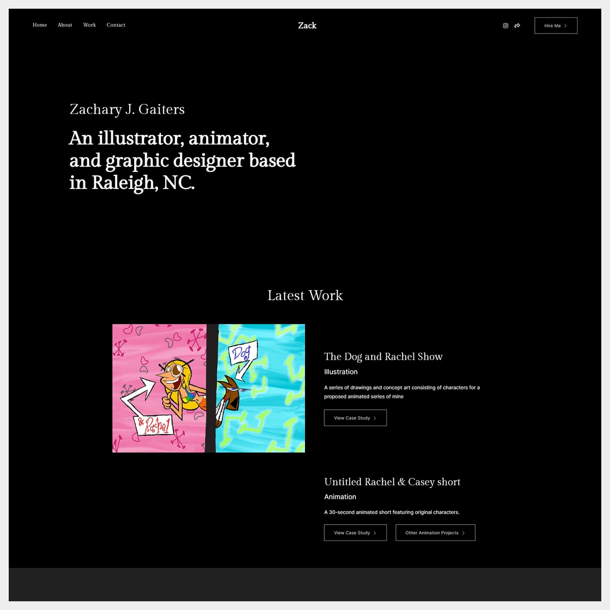 Zachary J. Gaiters - Animation Portfolio Website