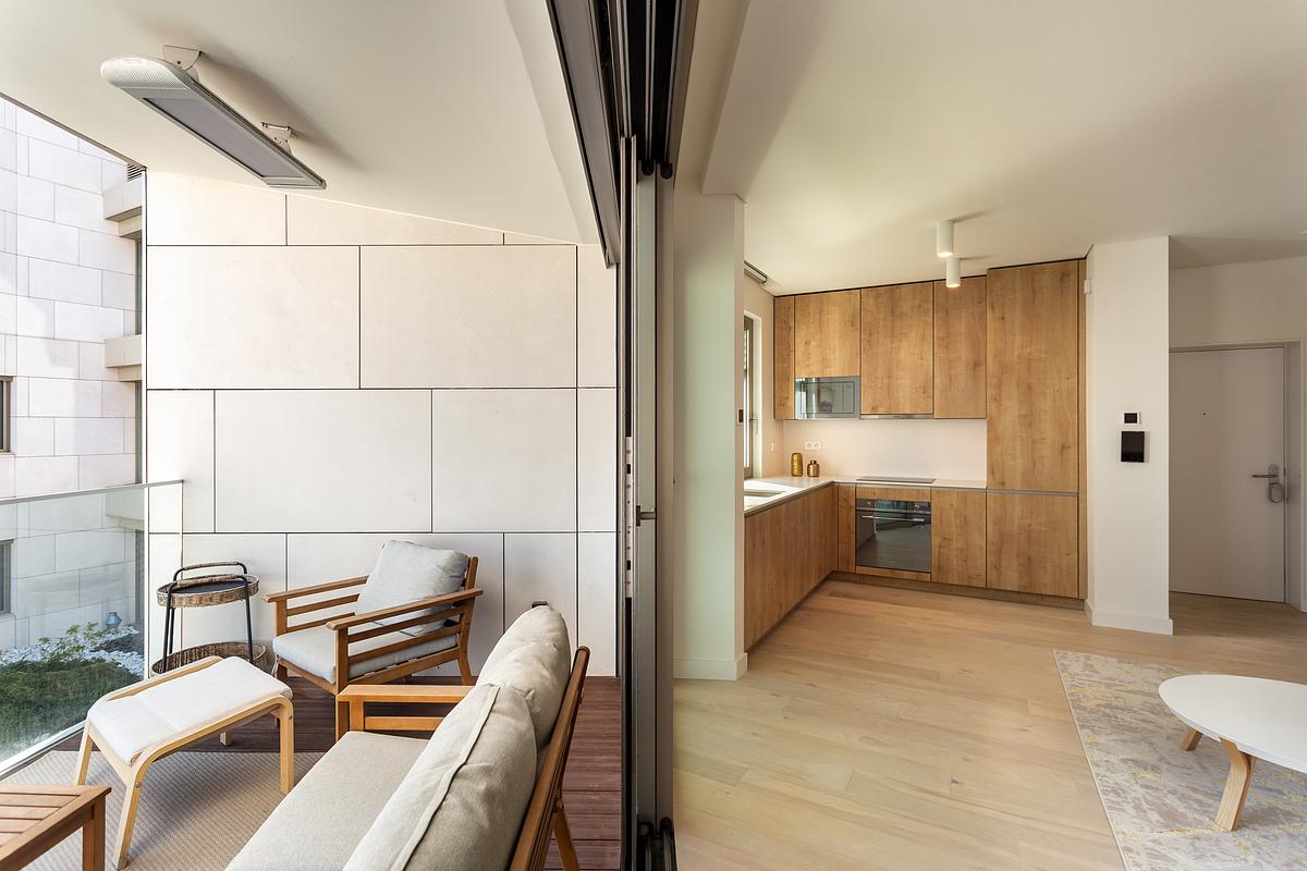 Fotografia imobili&aacute;ria de T1 de luxo com vista mar no Atlantic 