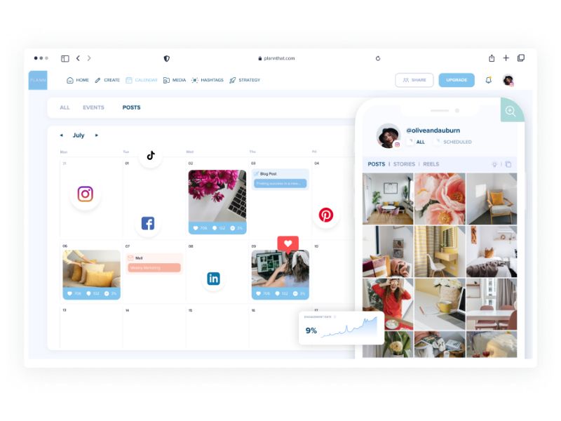 Plann - Strumento di pianificazione dei social media senza codice