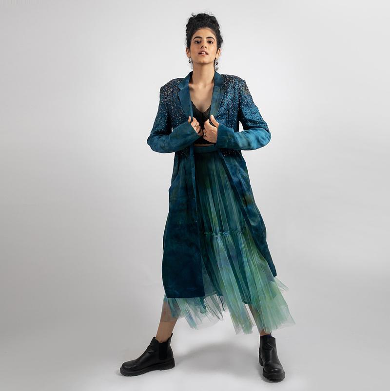 Metallic Wings Embroidered Blazer