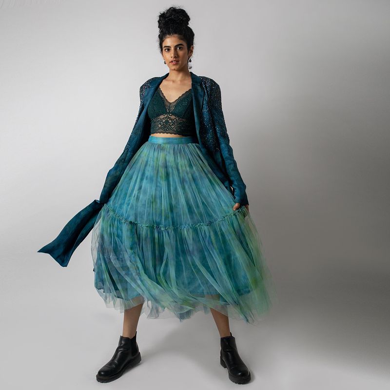 Metallic Wings Embroidered Blazer