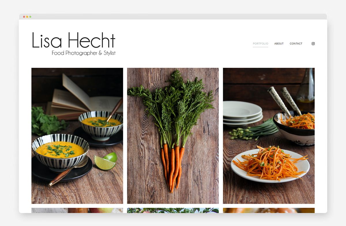Site web du portfolio de photographie culinaire de Lisa Hecht
