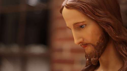 Profile picture of the beautiful face of Christ on this statue