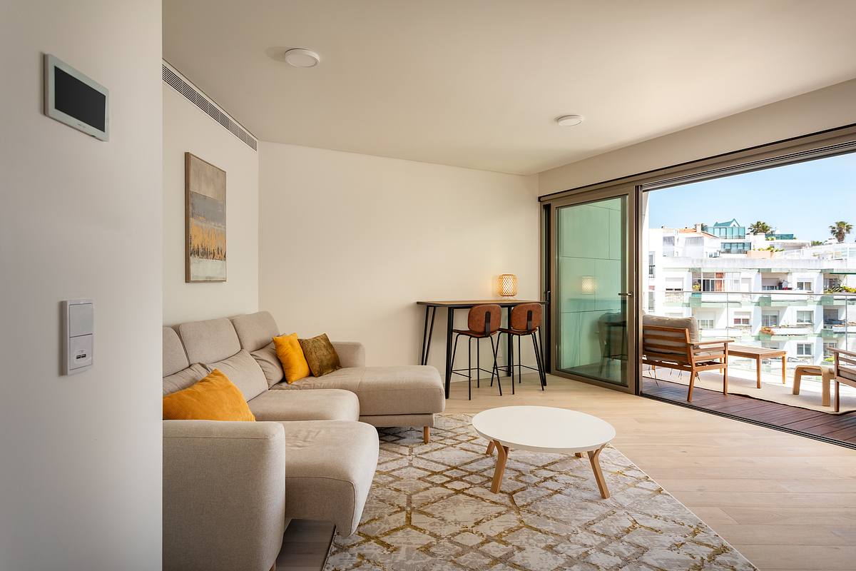 Fotografia imobili&aacute;ria de T1 de luxo com vista mar no Atlantic 