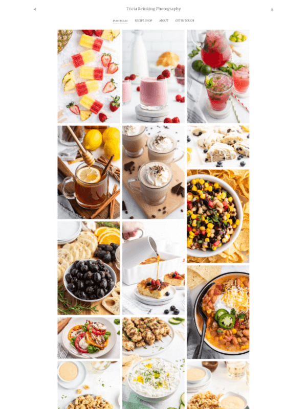 Tricia Reinking - Fotografa, Food Stylist Portfolio Website