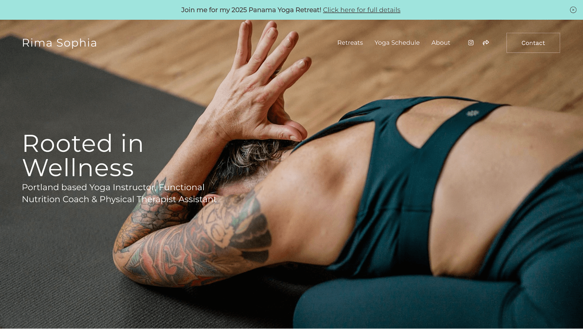 Site de bem-estar de Rima Sophia