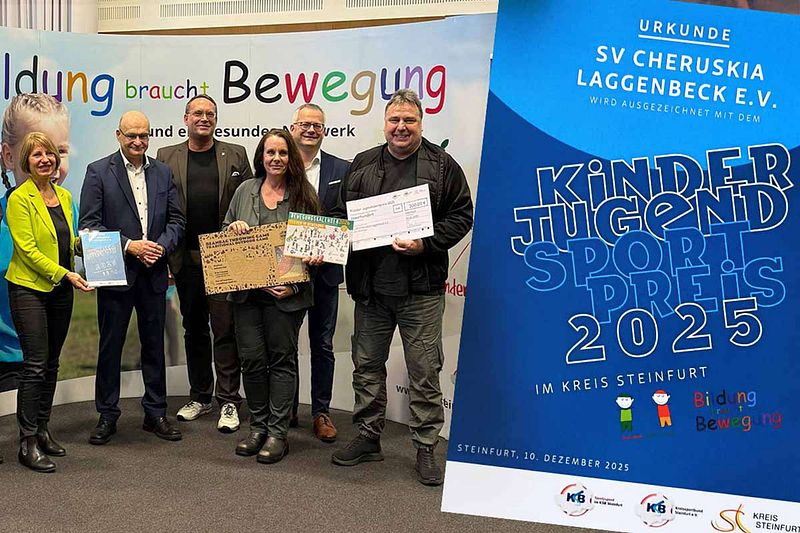 Ibbenb&uuml;rener Kickers erhalten den Kinder- und Jugendsportpreis 2025 des Kreissportbundes Steinfurt