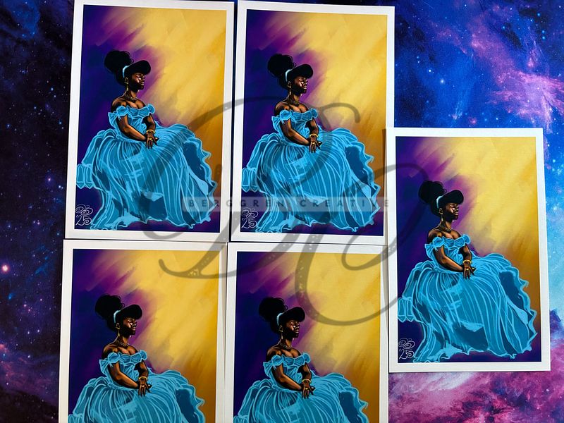 Generic Princess in Repose 4x6" Giclee art print - signed!