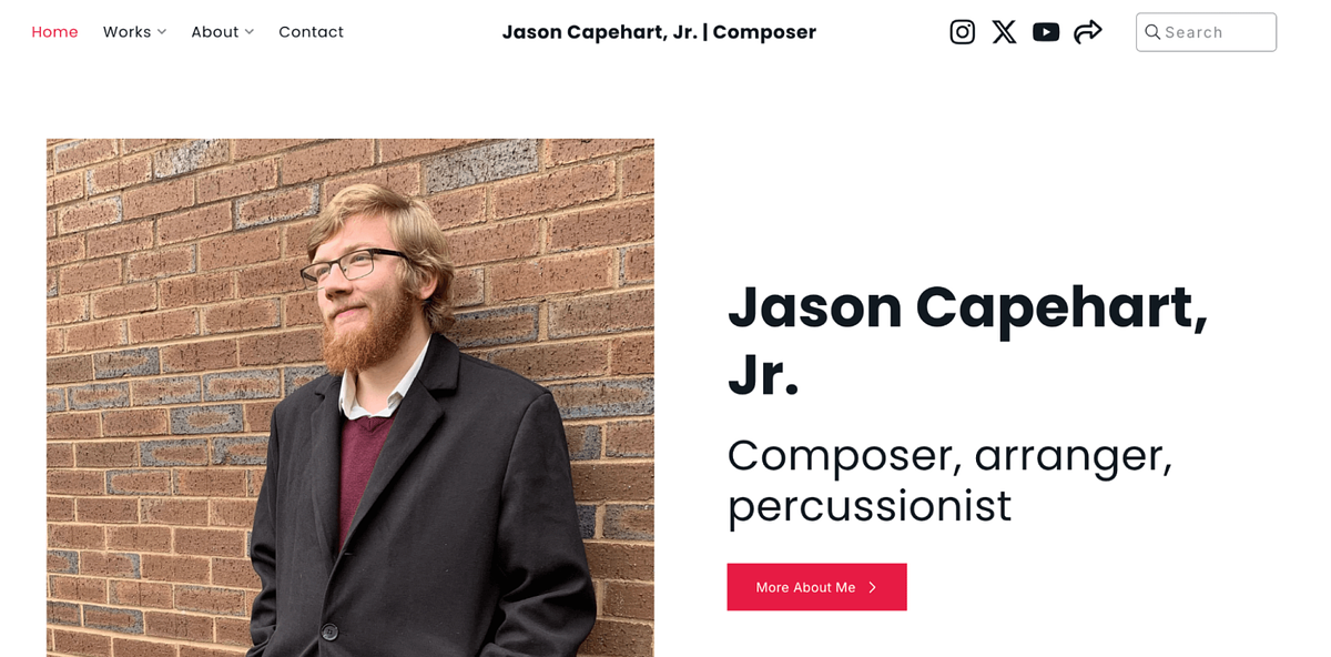 Musiker-Website von Jason Capeheart Jr.